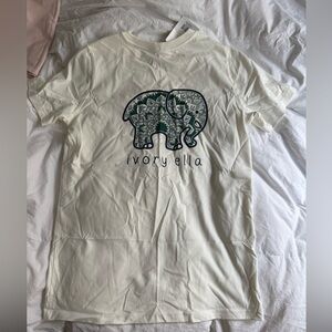 Ivory Ella White Leafy Mandala Pocket Tee